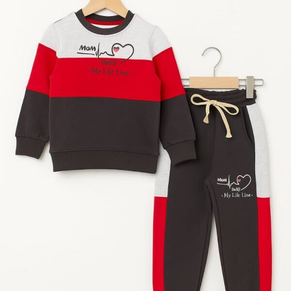 Boys fleece tracksuit in Brow design