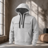Boys full sleeve hoodie in grey fleece fabric