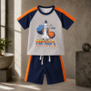 Boys nicker shirt set in blue and grey colour