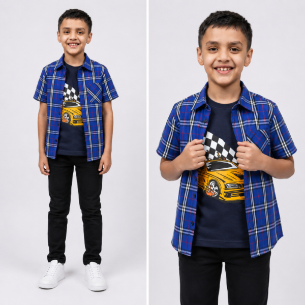 Half Sleeve Double Shirt for Boys
