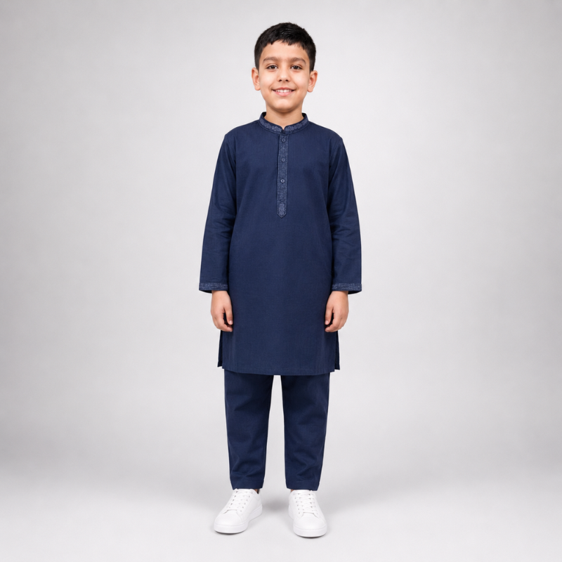 Blue Scope Kurta Trouser for Boys - Image 4