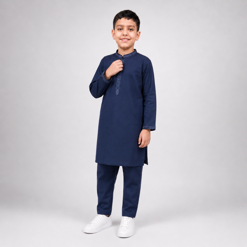 Blue Scope Kurta Trouser for Boys - Image 3