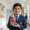 Character water bottles available in green red and black colours