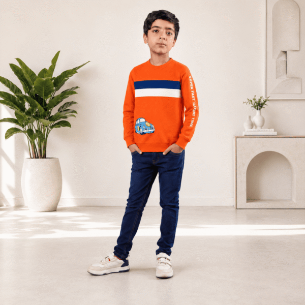 Boys Full Sleeve Car Print T-Shirt