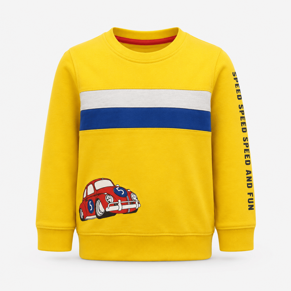 Boys Full Sleeve Car Print T-Shirt - Image 2